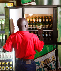 The launch of SABMiller's Nile Gold, a premium malt lager, in Uganda was well received. The launch of SABMiller's Nile Gold, a premium malt lager, in Uganda was well received.