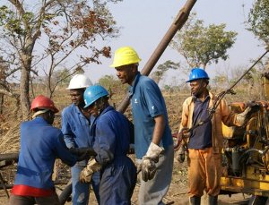 Globe's drilling crew in Malawi Globe's drilling crew in Malawi