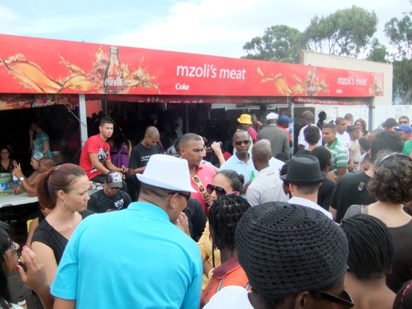 Over weekends Mzoli's is bustling with people from all walks of life. Over weekends Mzoli's is bustling with people from all walks of life.