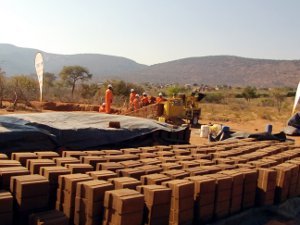 The Hydraform block yard in Gombani. The Hydraform block yard in Gombani.