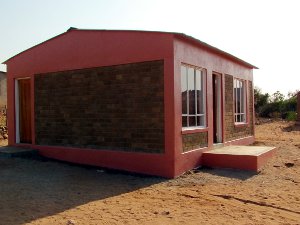 A completed house in Gombani built with Hydraform's interlocking blocks. A completed house in Gombani built with Hydraform's interlocking blocks.