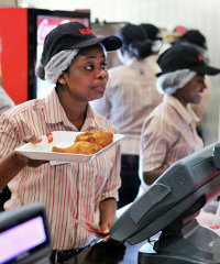 Inside the KFC restaurant in Accra, Ghana. Inside the KFC restaurant in Accra, Ghana.