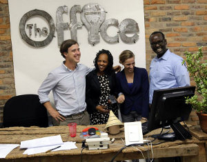 Jon Stever (left), founder of The Office, says there is a persuasive economic argument to sharing an office in Kigali.