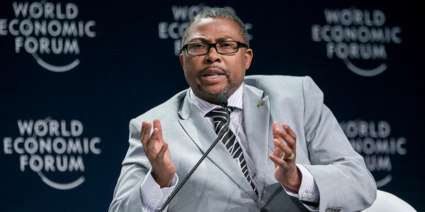 "'What you need is political leadership and decisiveness in terms of who is going to do what," said Siyabonga Gama at the 2016 World Economic Forum on Africa in Kigali, Rwanda. Photo by World Economic Forum / Benedikt von Loebell.