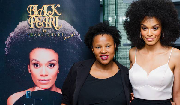 Ntombenhle Khathwane (left) with Pearl Thusi (right), showcasing their Black Pearl Collection.