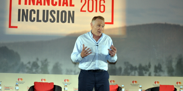 Nick Hughes speaking at The MasterCard Foundation Symposium on Financial Inclusion last week in Kigali, Rwanda.