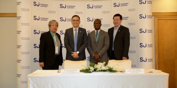Left to Right: Er. Louis Tey (MD, Africa – SJ), Tee Eng Cheeng (CEO, International – SJ), Franck Behiblo (Head of Corporate Development – Quantum Global), Tee Say Hong (Group Director, GCEO’s Office – SJ)
