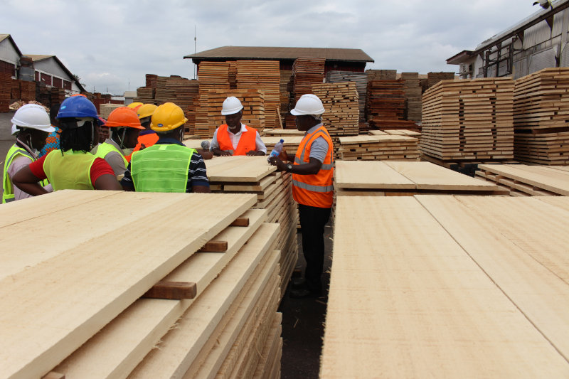 A lumber yard in Kumasi, Ghana